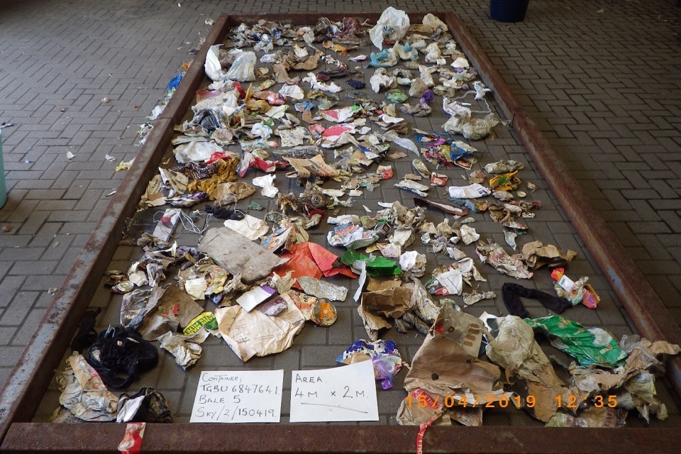 A pile of illegal waste including nappies