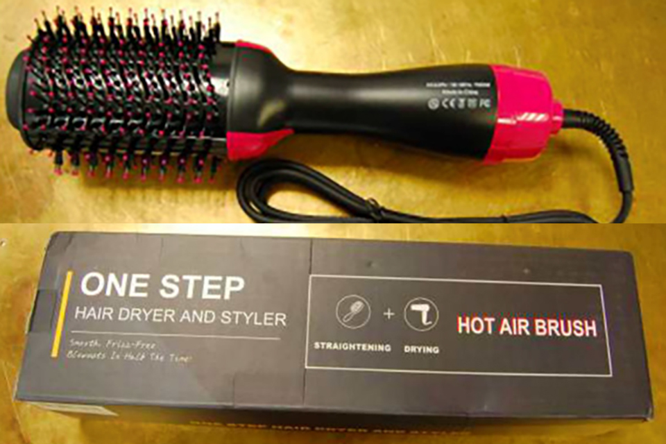 UK public urged to stop using heated hairbrush and dryer model