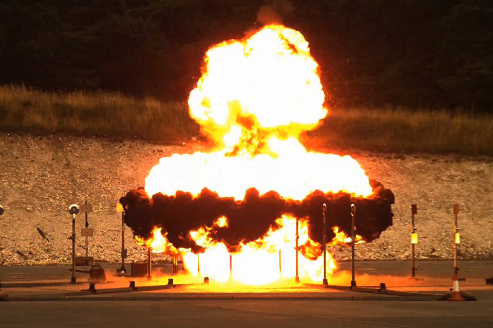 Explosion on a training range