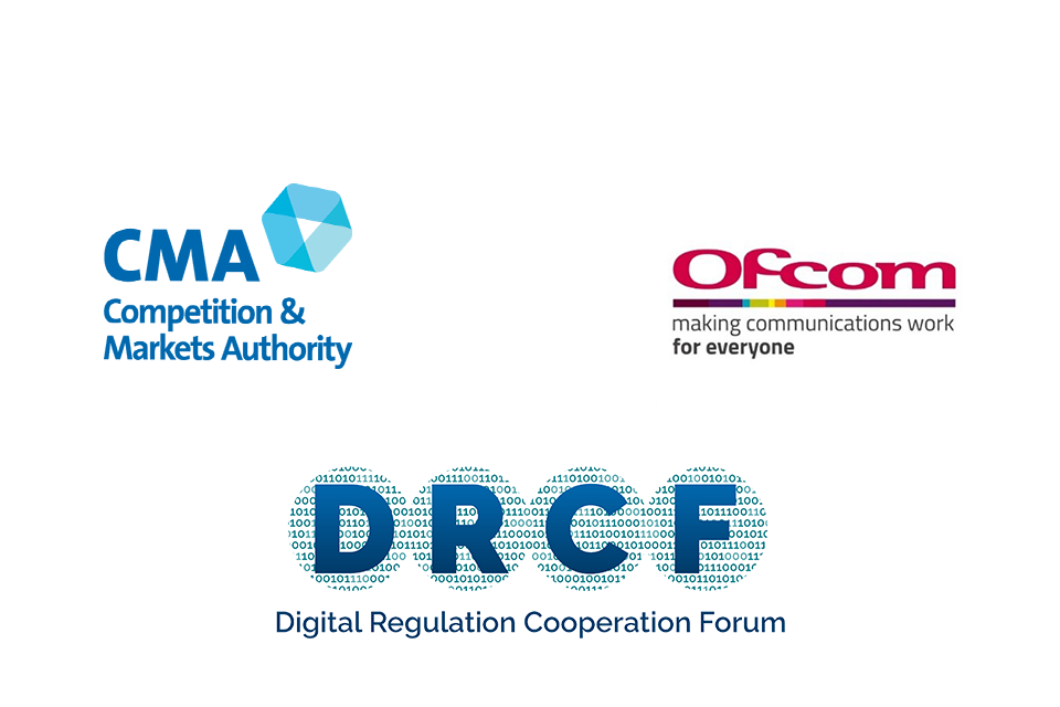 Logos: Competition and Markets Authority, Ofcom and Digital Regulation Cooperation Forum