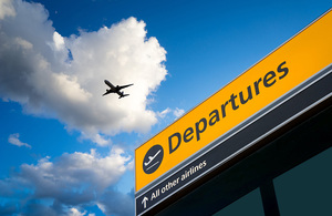 Departure sign at airport.