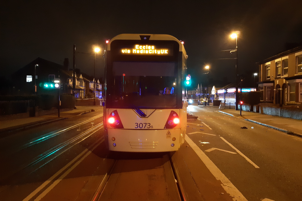 Report 08/2022: Collision between a tram and a cyclist, near Audenshaw tram stop