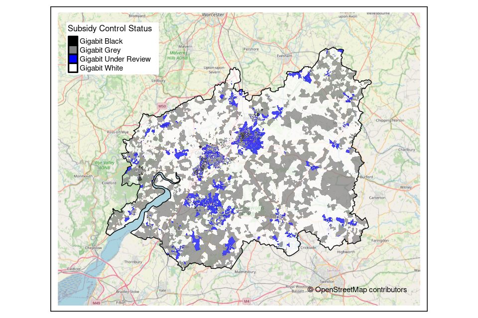 Gloucestershire OMR outcome postcode map 