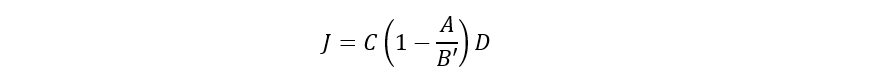 J=C(1-A/B’)D