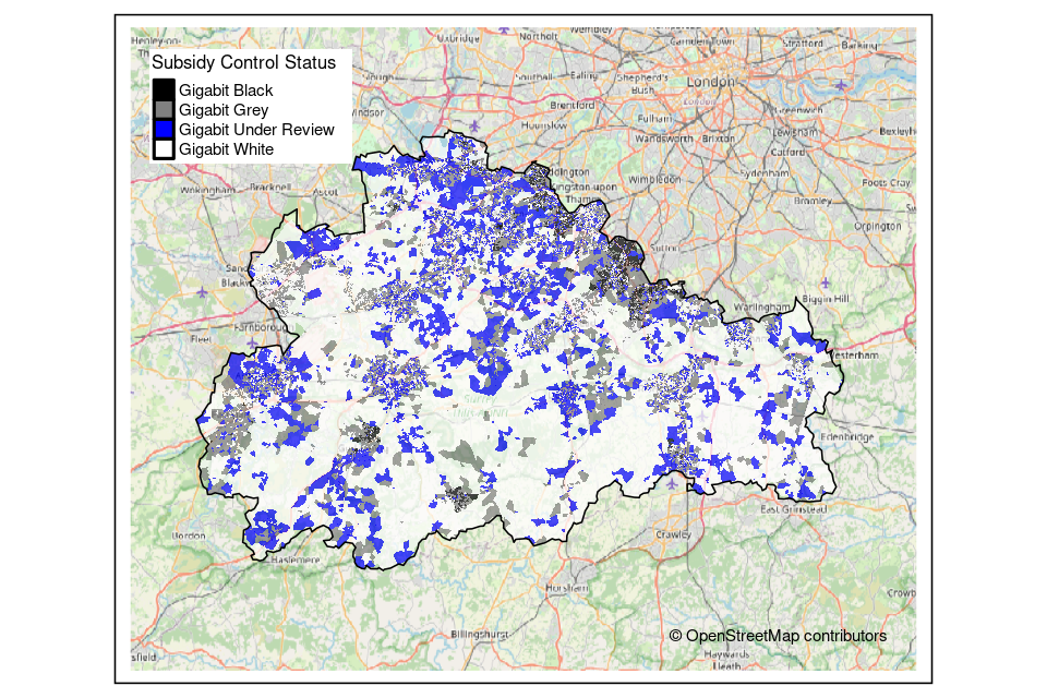 Surrey Public Review outcome postcode map. 