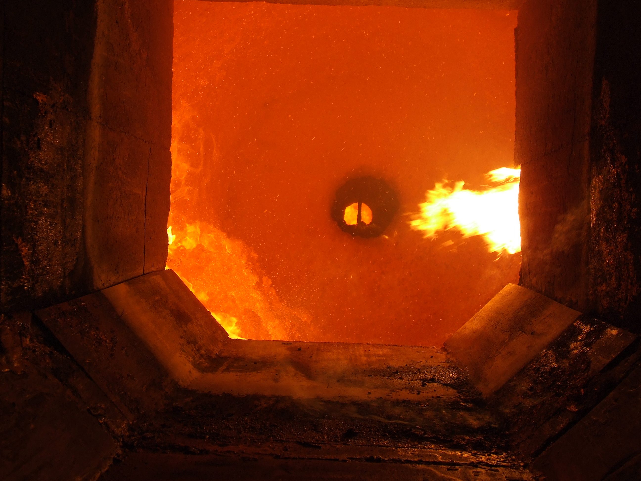 The incinerator facility in action
