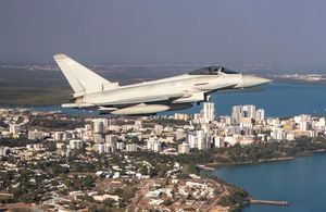 Typhoon flying over Australia