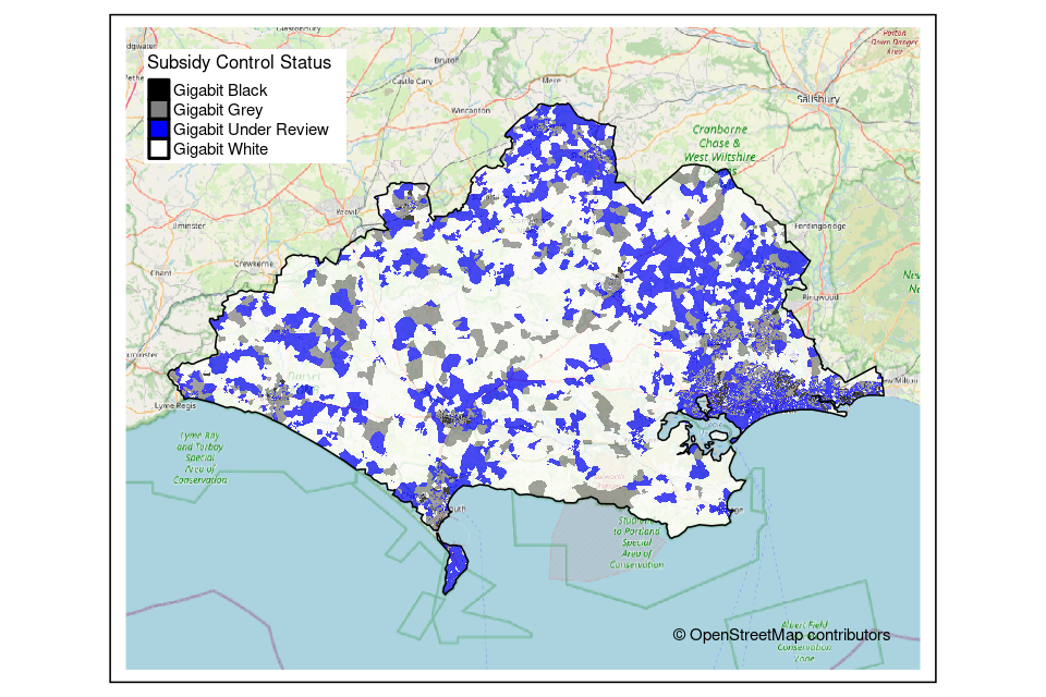 Dorset National Rolling Open Market Open Review outcome postcode map 