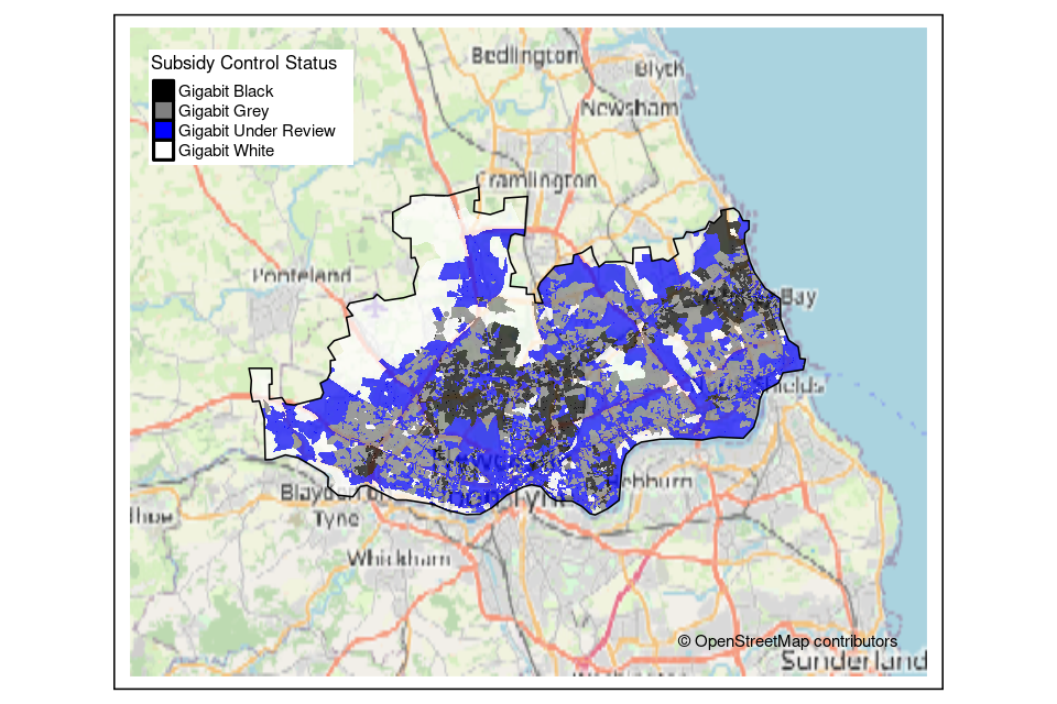 Newcastle and North Tyneside National Rolling Open Market Review outcome map