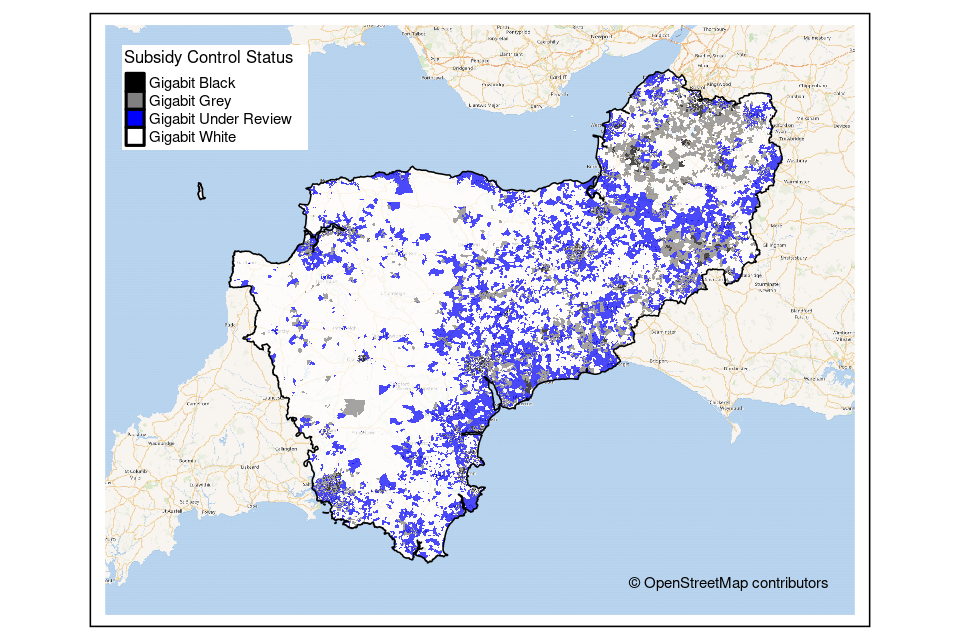 Devon and Somerset National Rolling Open Market Review outcome map