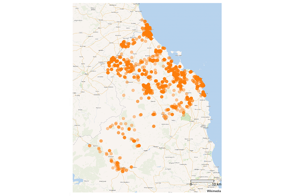 Map of areas due to be upgraded in the awarded North Northumberland contract