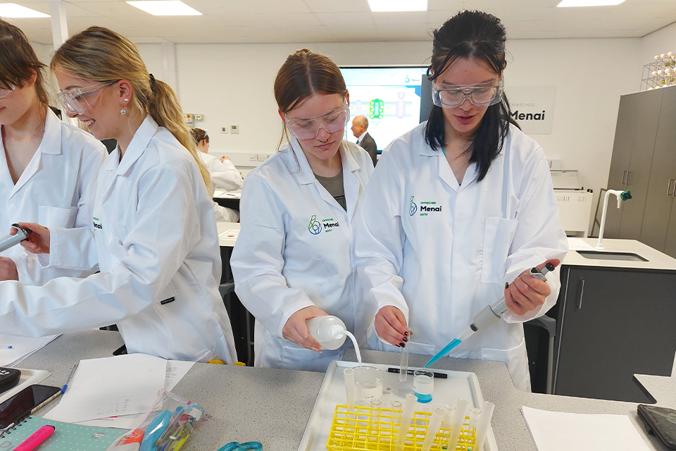 Girls showing experiment