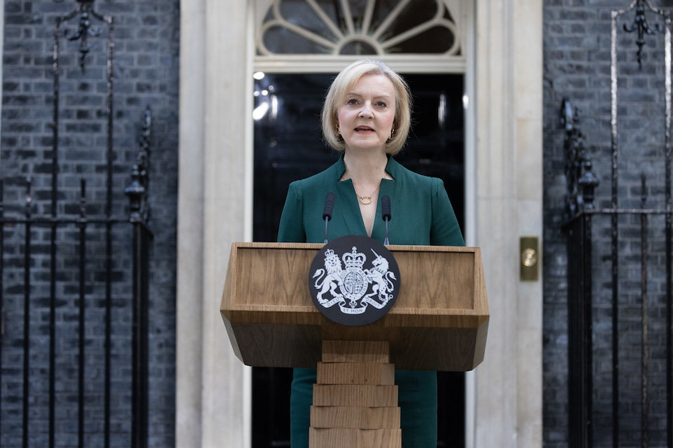 Liz Truss gave her final speech as Prime Minister on the steps of Downing Street.