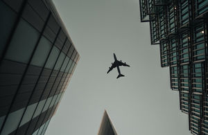 aeroplane viewed from the ground