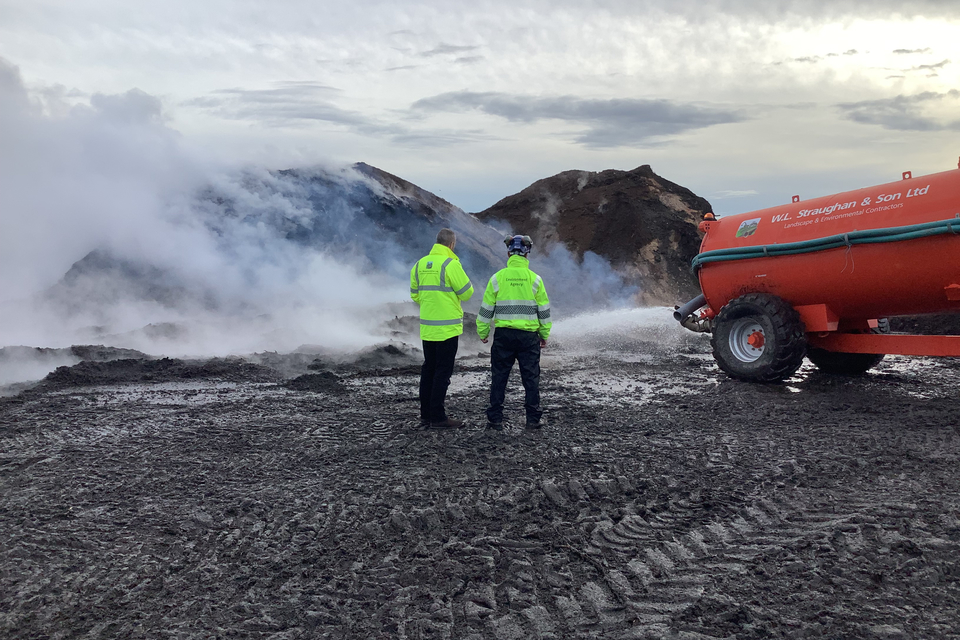 Bedlington recycling site fire to be extinguished