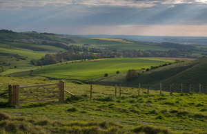 Cropped Wiltshire Rolling Hills in summertime