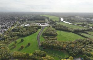 Aerial view of works on the Clifton Ings scheme