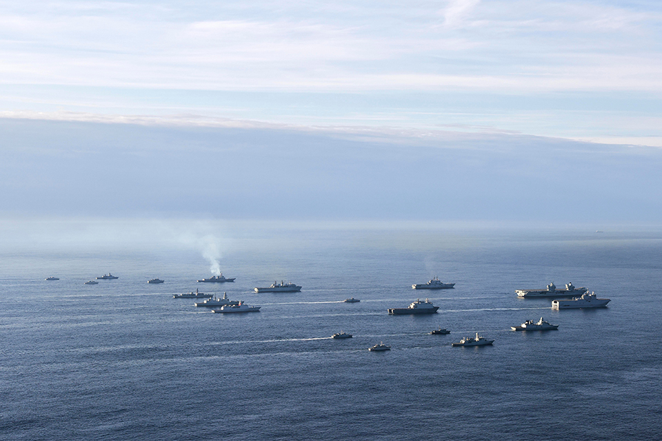 A dozen warships part of a carrier strike group
