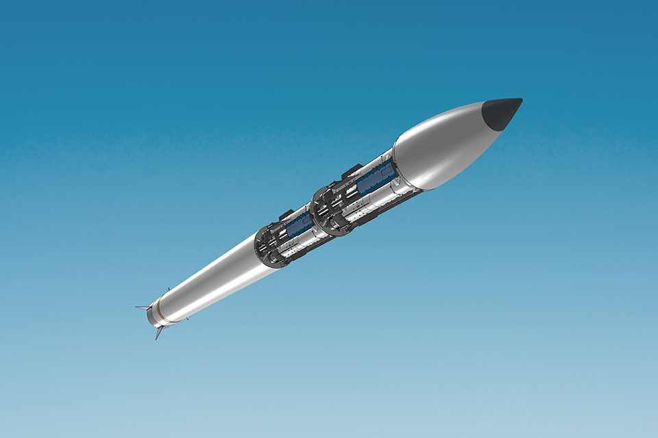 An artistic impression of an advanced missile 