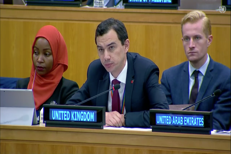UK Ambassador Richard Croker speaks at the UN 3rd Committee