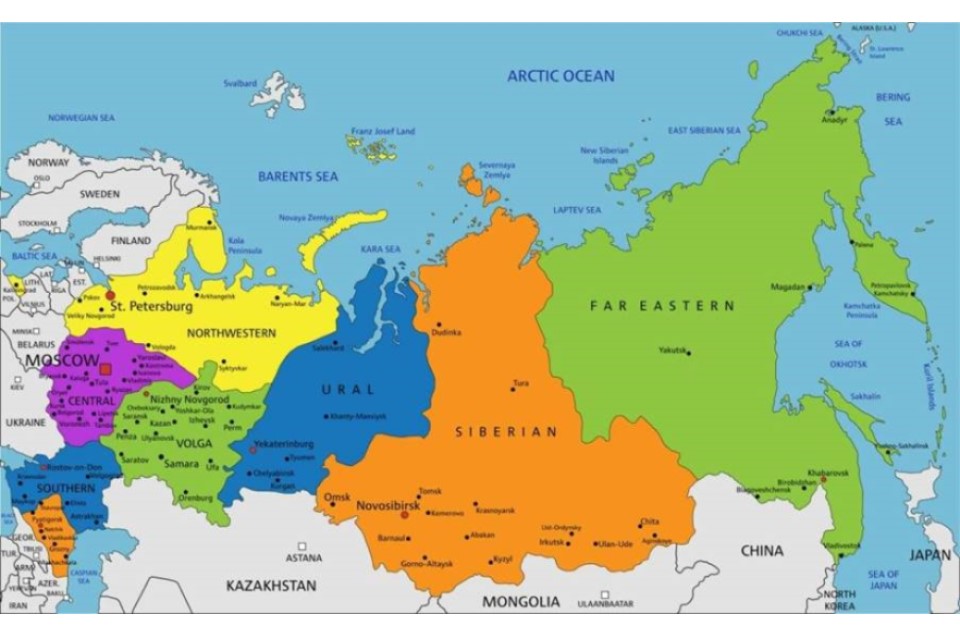 Political map of Russia