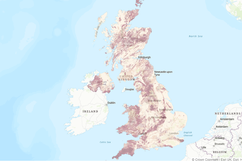 UKHSA and BGS publish updated radon map for Great Britain