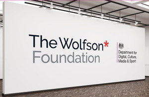 The Wolfson Foundation and DCMS logos