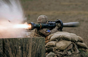 Image of a Next-generation Light Anti-tank Weapon (NLAW) being fired.