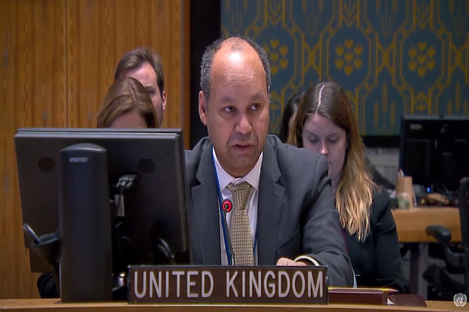 Ambassador james Kariuki speaks to the Security Council