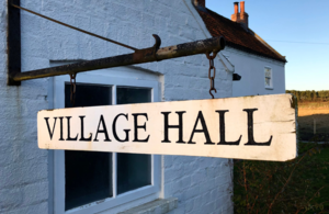 Village hall sign