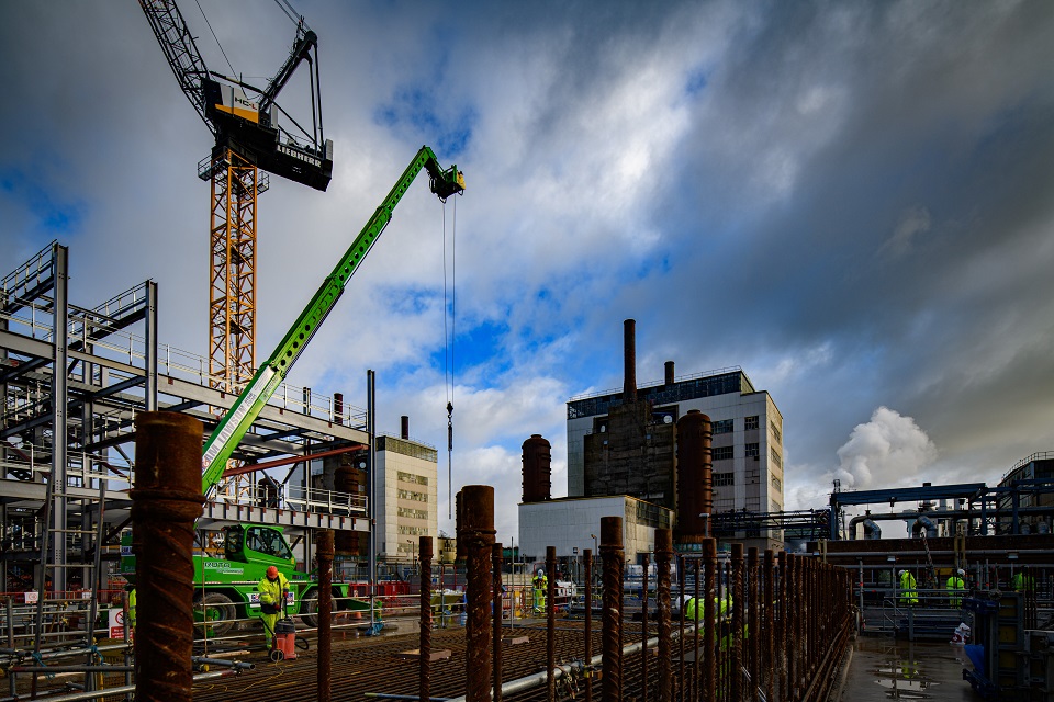  The SIXEP Continuity Plant under construction on the Sellafield site with Calder Hall in the background