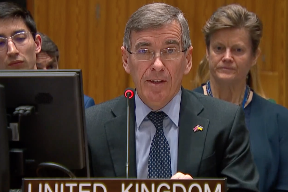 Minister for Americas and the Caribbean David Rutley speaks at UN Security Council