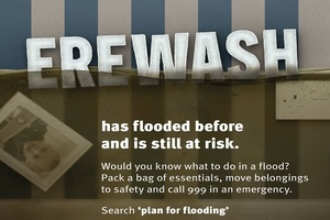 Part of a poster being issued by the Environment Agency to urge people to be prepared for flooding
