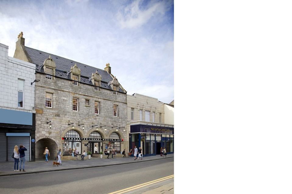 Mock-up of the front of the  new library, museum and community hub at Glencairn House