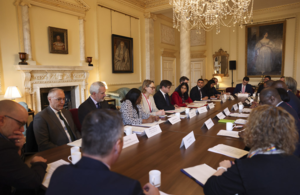 Home Secretary Suella Braverman hosts the Windrush Cross Government Working Group with Bishop Derek Webley.