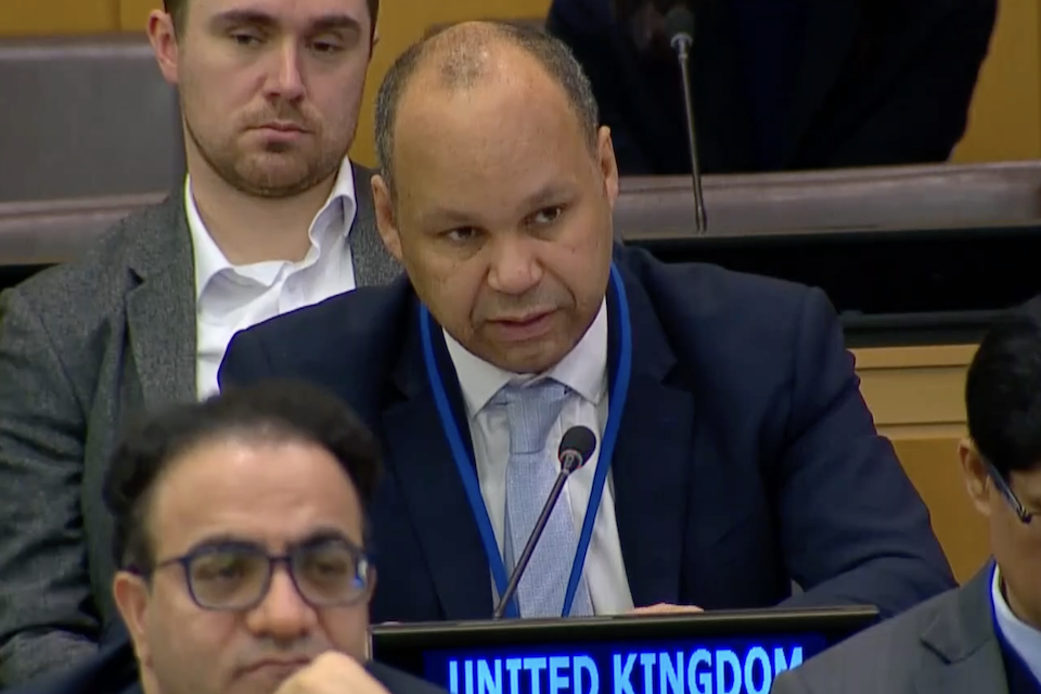 Ambassador James Kariuki speaks at the United Nations
