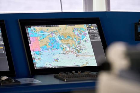 Image of chart on ECDIS screen