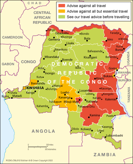 government travel advice drc