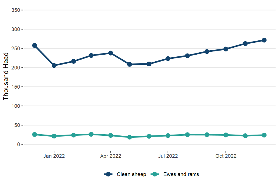 United Kingdom average weekly numbers of sheep slaughtered