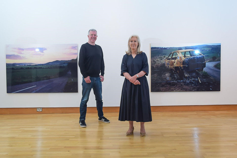 Willie Doherty and Anne Stewart in the ‘WILLIE DOHERTY WHERE’ at Ulster Museum.