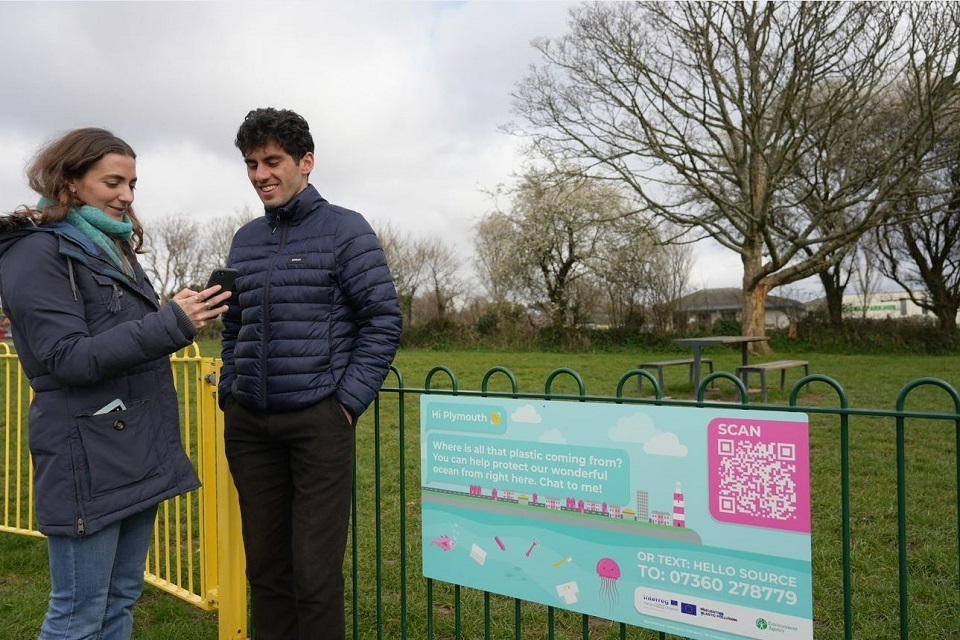 Interactive preventing plastic pollution signs go live in Plymouth