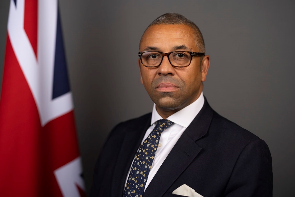 Picture of Secretary of  State for Foreign, Commonwealth and Development Affairs, Rt Hon James Cleverly MP.