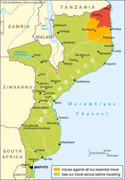 government travel advice mozambique