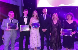 From left to right: Jack Robinson, Alex Rawlinson, Lauren Lesiak, Marc Skillen, Donna Connor (Sellafield Ltd) and Rebekah Beadle (Dove Nest).