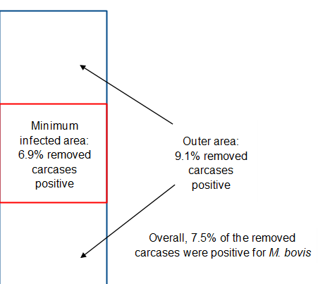 Figure showing the distribution of infected badgers in Area 54, as described in the text.