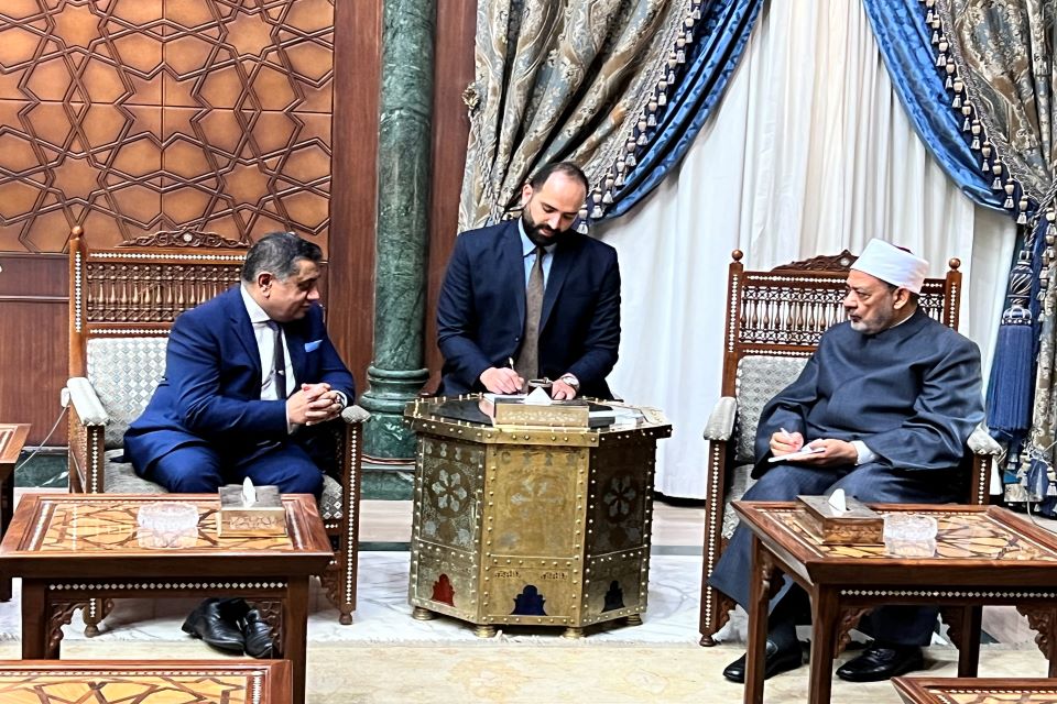 Lord Ahmad meets with His Eminence Ahmed al-Tayyab, Grand Imam of al-Azhar.