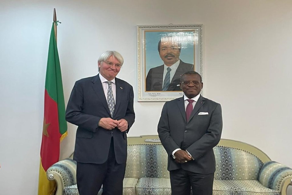 The Rt. Hon Andrew Mitchell MP and Cameroon's Prime Minister  Dr Joseph Dion Ngute