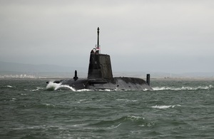 MS Anson sailing from Barrow-in-Furness to begin her journey to His Majesty’s Naval Base Clyde.