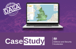 Image of a laptop showing analytical the map of the UK