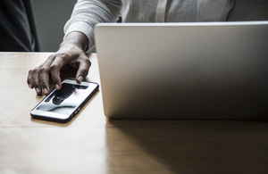 Business person sat at desk